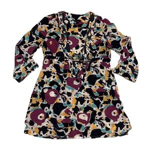 Banana Republic, kimono Sleeves, Tie Up Front, Slit Sides Top, Multi Colors, XS